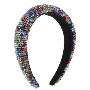 Rhinestone Bling Padded Sparkle Faux Crystal Headbands Multicolor 1.18 Inch Wide